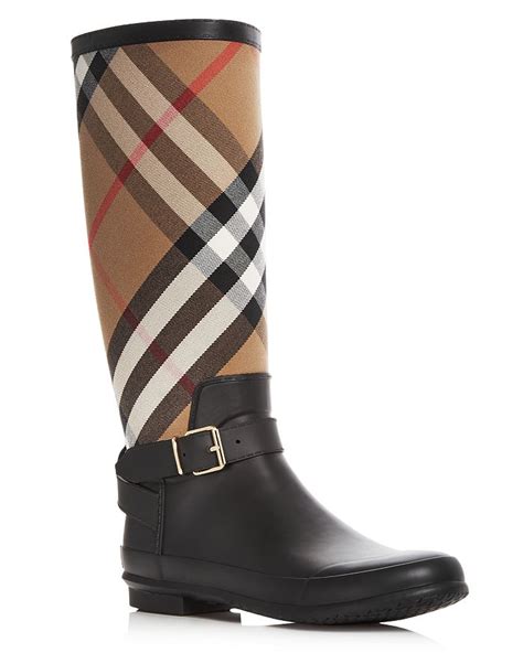 burberry women's simeon signature check rain boots|Bloomingdale's.